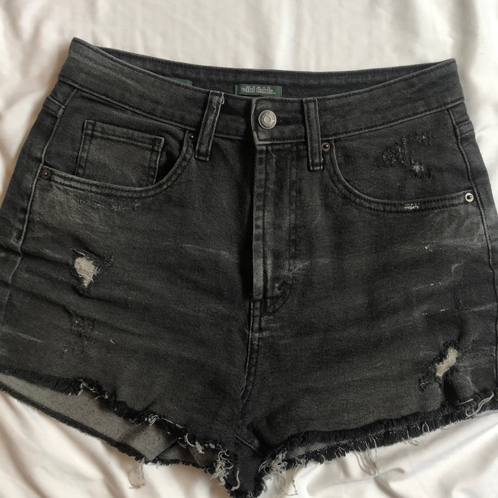 High waisted denim shorts